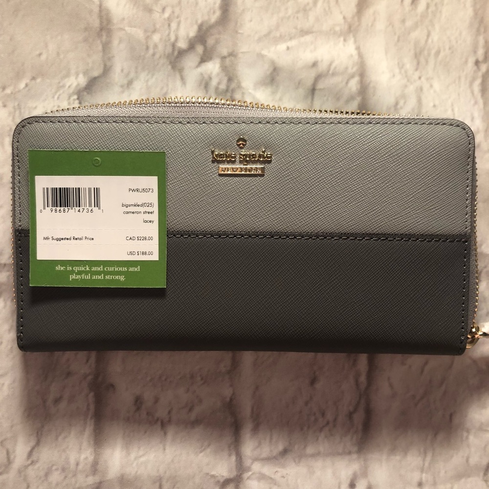 Kate Spade Cameron Street Big Smoke Lacey Wallet - Picture 6 of 6